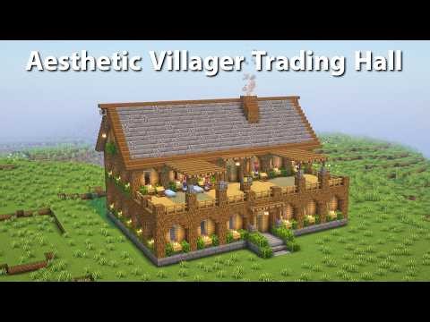 Aesthetic Villager Trading Hall | Starter Trading Hall Minecraft