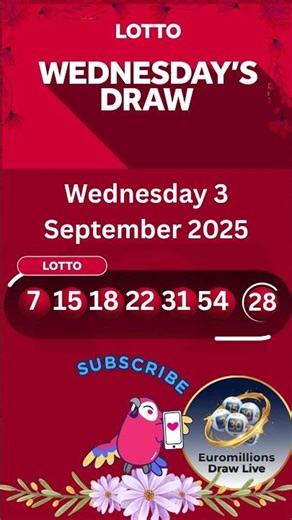 The National Lottery Lotto Draw Live results from Wednesday 3 September 2025 | tonight's lotto