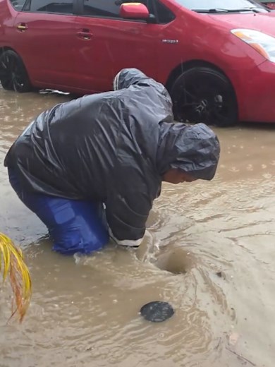 Cleaning Street Trash That Clogs Drains After Rain