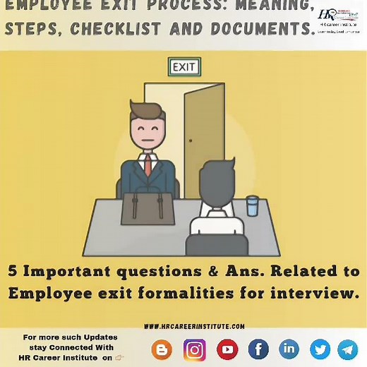 Employee Exit Process: Meaning, steps and tips to take exit interview as HR. #exitformalities #HR