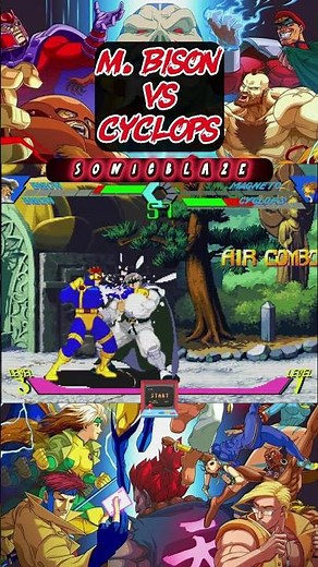 M. BISON came in clutch vs CYCLOPS in X-Men vs Street Fighter 😈🕶️