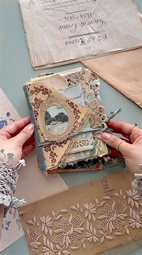 EASY No Sew Junk Journal Out Of Book Pages | Full Tutorial Below 🩵 #junkjournal #journal #tutorial