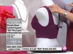 Rhonda Shear 2pack Ahh Seamless Bra with Removable Pads