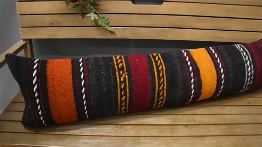 Pillow for Sofa, Pillow for Couch, 12x48 Kilim Pillow Cover, Ethnical Kilim Rug Pillow, Orange Pillow, Handwoven Kilim Lumbar Pillow, - Etsy