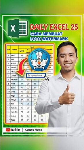 Daily Excel 25 - Membuat Watermark di Excel #exceltips