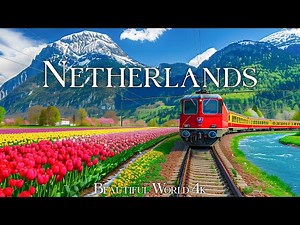Netherlands 4K Spring Relaxation Film - Peaceful Piano Music - Spring Flower