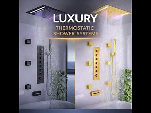 Luxury Thermostatic Shower System | LED Rainfall, Waterfall & Body Jets – MAX Faucets