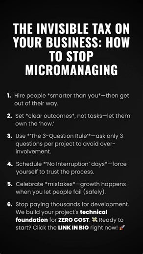 The Invisible Tax on Your Business: How to Stop Micromanaging #ad (Verify Info)