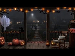 Halloween Trick or Treat Night from Cozy Veranda Ambience | Wind, Leaves, Crows, Owls, Spooky Sounds