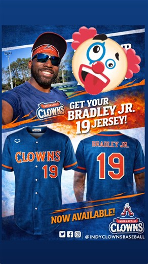 It’s now available! Get yours today! https://shop.thesavannahbananas.com/products/clowns-jackie-bradley-jr-19-evoshield-jersey-navy | Jackie Bradley Jr.