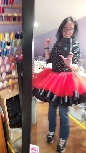 making two adult tutus #customorder #redandblack #tutu #sew #etsybusiness #TargetHalloween