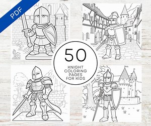KDP Interior 50 Knight Coloring Pages for Kids | 8.5" X 11" Printable PDF & Canva Template | Kids Coloring Book | Commercial Use Allowed - Etsy Canada