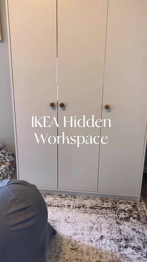 Hidden Desk Cabinet IKEA for Small Space Office Setup