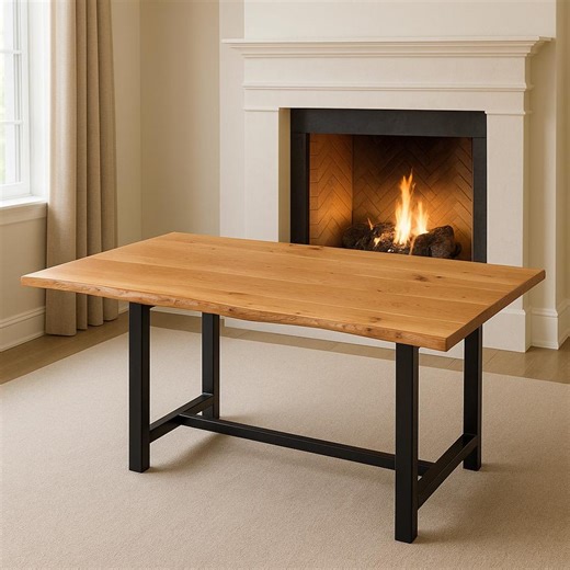 Solid Oak Live Edge TABLE TOP: Rustic Farmhouse Desk (4 Cm) - Etsy