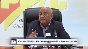 4.4K views · 11 reactions | Vice President Dr. Bharrat Jagdeo opened his weekly press conference on Thursday by addressing allegations of corruption leveled against his administration. Jagdeo in countering the accusations pointed out that the claims are largely from critics aligned to the opposition coalition, APNU+AFC. He asserted that the period during which APNU+AFC governed, from 2015 to 2020, was the most corrupt in Guyanese history. | News Room | Facebook