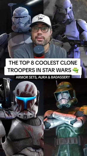 Modern Mythos on Instagram: "These are the top 8 coolest clone troopers in Star Wars 🔫 #starwars #clonetrooper #theclonewars #clones #thebadbatch #captainrex #revengeofthesith #prequels #501st #battlefront3 #anakinskywalker"