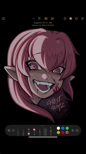 Drawing a Vampire Girl in the Notes App