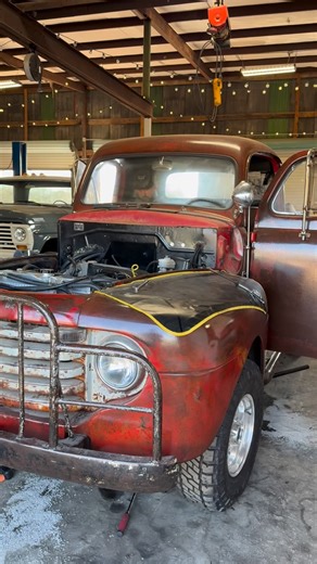 Brown Bros Garage on Instagram: "It’s taking a while to get the 1948 Ford “highboy” F1 into testing but we are one step closer! #foxbody #classicford #pickuptruck #hollyperformance #fummins"