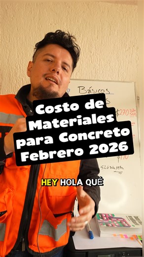 Costo de materiales para concreto en 2026, Sigueme para saber más sobre construcción y presupuestos de obra :D | Ing Arq Rodrigo Rivera