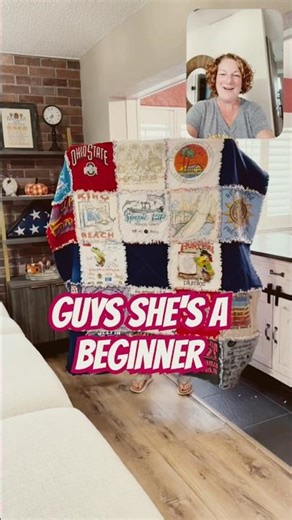 She Did it! T-shirt Rag Quilt Finished
