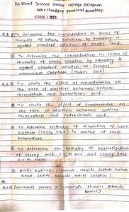 Dr, Virani Science Junior college Ralegaon.Sub: Chemistry prac... | Filo