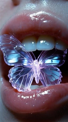 ASMR Impossible Candy! Crystal Butterfly 🦋 #asmr #oddlysatisfying #mukbang