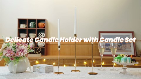 Inbagi 24 Sets Gold Candlestick Holders Bulk for Taper Candles Metal Tall Pillar Candle Stands for Table Centerpiece Wedding Christmas Home Party Decor, Fit 0.79 in Thick Candle