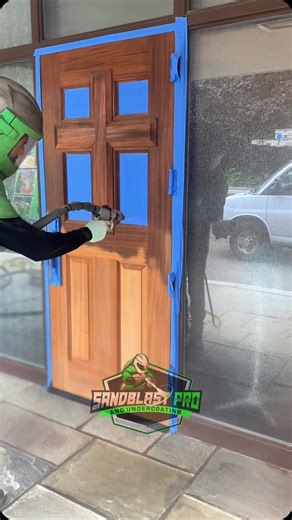 Sandblast Pro on Instagram: "We don’t play with sandpaper we sandblast wood doors like pros! 💨🚪 Say goodbye to old stain, years of wear, and uneven finish. We restore the natural beauty of your wood door with precision and care — no damage, no mess. Perfect prep for a fresh coat or a brand-new look! Trust Sandblast Pro for a flawless finish every time. 📞 (508) 596-6848 Let’s bring that wood back to life! #sandblasting #woodrestoration #doorrefinish #stainremoval #sandblastpro #massachusettsbu