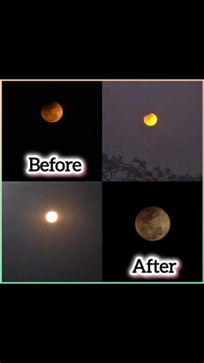 चंद्र ग्रहण - Pre & Post Pics Of Moon | First Chandra Grahan Of 2026 #beautiful #naturelover #shorts