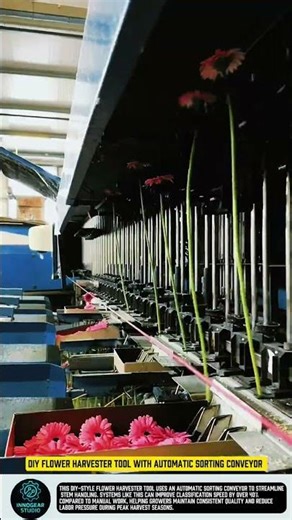 DIY flower harvester tool with automatic sorting conveyor #tool