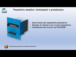 Simple pneumatics: Preset pulse counter. Pneumatic diagram and simulation.