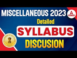 PSC Miscellaneous syllabus 2023 | Miscellaneous Detailed Syllabus Discussion | Adda247 WBCS Topper