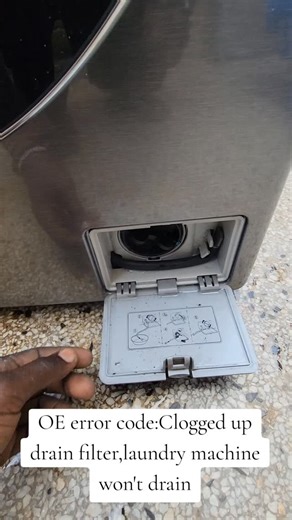 OE error code:Clogged up drain filter,laundry machine won't drain.#fyp #LG #repair #follow | Home Appliances Repair Nairobi 0790076362