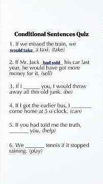 Conditional Sentences Quiz | Master If Clauses Easily | Speak English More Fluently Today!!