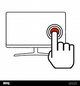 Touch screen icon for app, website. ui etc. Click finger isolated on white background Stock Vector Image & Art - Alamy