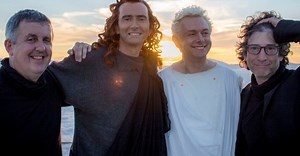 David Tennant and Michael Sheen in behind-the-scenes Good Omens pics