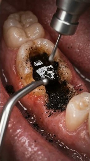 Deep Cavity Cleaning & Filling Process 😳 Tooth Decay Repair Close-Up