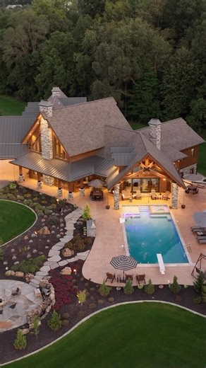 18K views · 5.4K reactions | Watch until the end ✨ • • If you’re looking to build a home like this, give us a call 1-800-270-5025   • #Mansion #estate #luxuryhomes #luxurylifestyle #luxuryrealestate #luxuryhome #mansions #mansionhouse #luxurymansion #rustic #customhomes | Golden Eagle Log & Timber Homes | Facebook