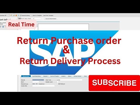 Sap Return PO & Return Delivery process | step by step | #sap #sapmm