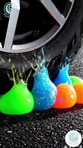 ASMR Tire Crush Alien Slime Pods 🚗✨