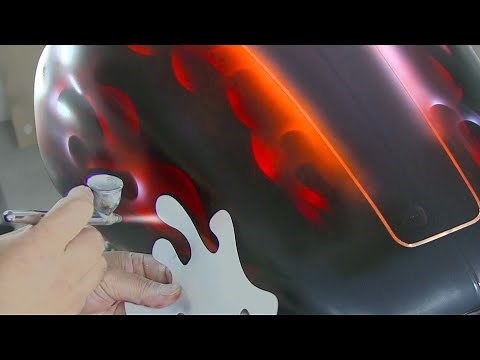 How to paint real flames on a motorcycle with candy painting and micro metal flake【カスタムペイント】