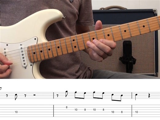 【电吉他谱】简单的Funk电吉他谱，带伴奏 Easy Funk Solo Play Along with Tabs