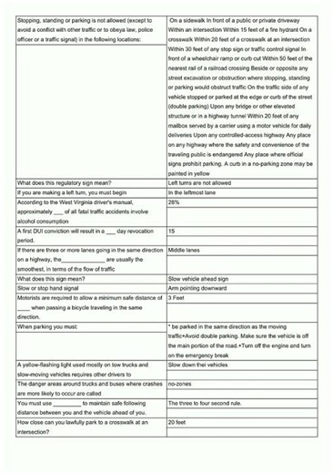 West Virginia DMV Questions Flashcards video