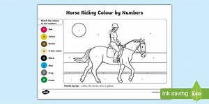 Horse Riding Colour by Number Activity