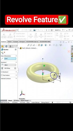 Revolve Feature Solidwoks #shorts