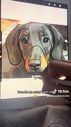 Drawing a Fine Line Dog Tattoo on an iPad