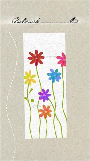 Easy Flower Painting Bookmark Ideas 😍🔖#shorts #painting #bookmark #flowers #nasheed #islamic #diy