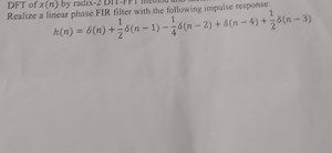Realize a linear phase FIR filter with the following impulse re... | Filo