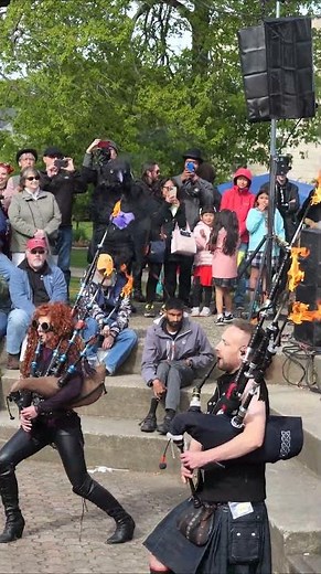 Celtica Nova Flaming Bagpipes torches on pipes music