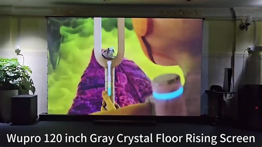 Wholesale Wupro 100 inch Gray Crystal Floor Rising Projection Screens 4K UHD 16:9 Outdoor Movie Electric Projector Screen